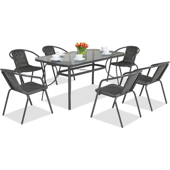 Garden Point Метални мебели за градина Modena/ Bergamo за 6 души Garden Point, антрацит (GAP392-6)