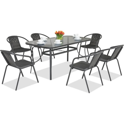 Garden Point Метални мебели за градина Modena/ Bergamo за 6 души Garden Point, антрацит (GAP392-6)