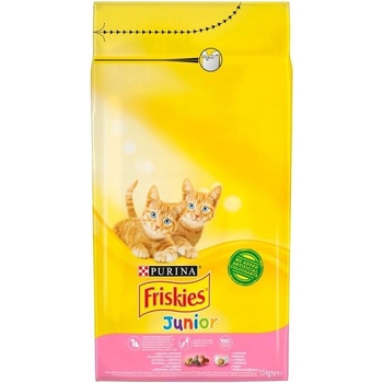 Friskies Cat Junior s kuřetem krůtou mlékem a se zeleninou 1,5 kg