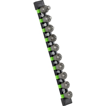 Комплект екстра къси torx на база 3/8, t10-t55, 10 броя, на шина държач, jbm 54546