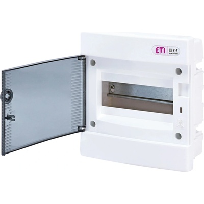 CB Elektro Rozvádzač zapustený bytový 8M IP40 dvierka transp. 212x201x68mm ECM8PT (ETI)