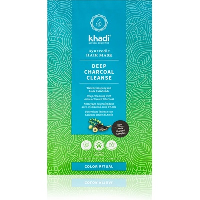 Khadi Hair Mask Detox Charcoal hloubkově čistící vlasová maska 50 g