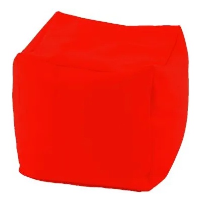 PUFRELAX Пуф, 80л. , Табуретка Куб - Teteron Neon Orange, Подходящ за използване на открито, Перящ се калъф, Пълнеж от Полистиролни перли, 8270 (PUF-G-C-TEX-NEOR)