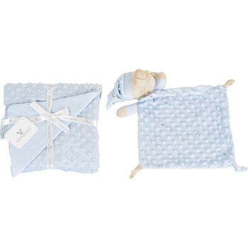 Cangaroo Бебешко одеяло с мека играчка Cangaroo - Bennie, 75 х 100 cm, синьо (111874)