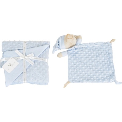 Cangaroo Бебешко одеяло с мека играчка Cangaroo - Bennie, 75 х 100 cm, синьо (111874)