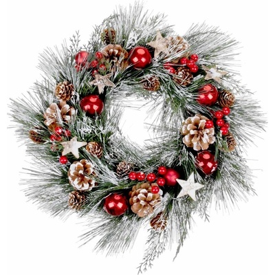 MagicHome Veniec na dvere prírodný čečina a hviezdy, 39 cm