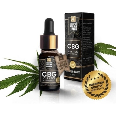 Konopná Farma Liptov CBG olej 5% Full Spektrum Premium 10 ml