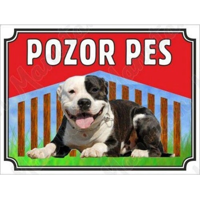 Pozor pes - Staford, plast 210 x 148 x 2 mm A5