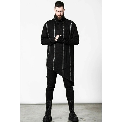 Killstar mikina bez kapuce Total Stud Ribbed černá