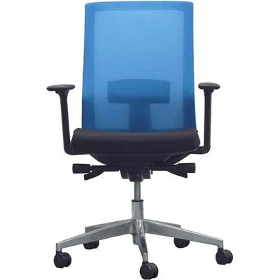 RFG Работен стол Alcanto W, дамаска и меш, черна седалка, светлосиня облегал