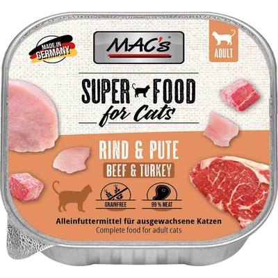 MAC's Mac’s Cat Pure Beef and Turkey - Премиум пастет за котки, без зърно, с говеждо и пуешко месо