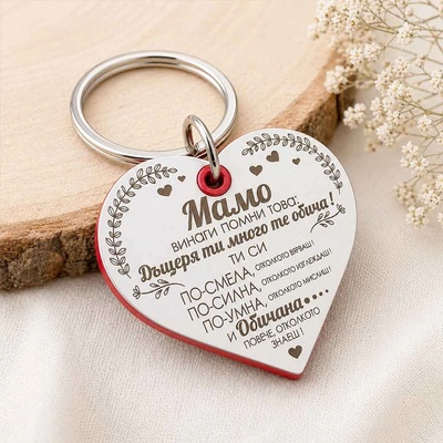 Art Gift Гравиран ключодържател Сърце - Мамо Помни Това