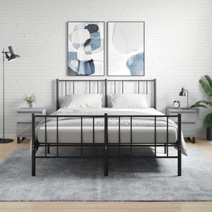 vidaXL Нощни шкафчета 2 бр сив сонома 40x35x50 см инженерно дърво (830697)