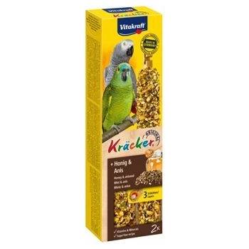 Vitakraft Kräcker tyčinky med & anýz pre papagáje 180 g