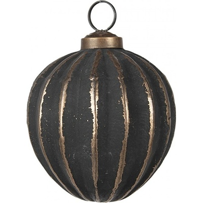 Clayre & Eef Zlatočerná skleněná vánoční ozdoba Aurora Noir 8*8 cm