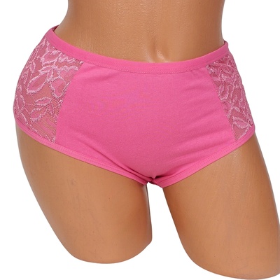 Бикина в цвят руж с дантела