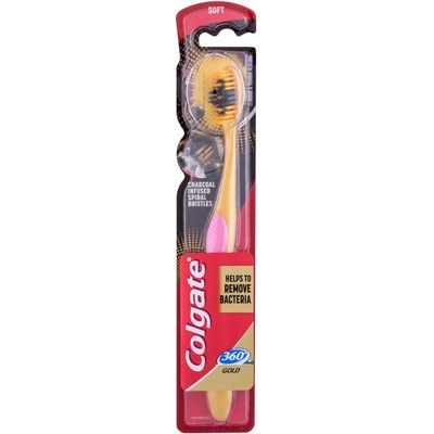 Colgate 360 zubní kartáček charcoal gold Soft 1 ks