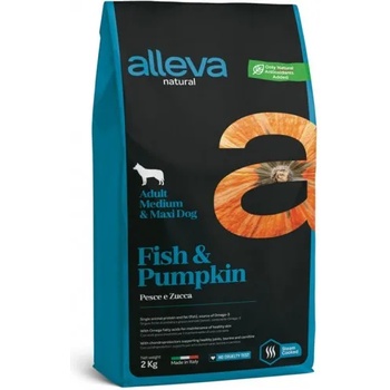 Diusapet Alleva® natural (adult medium/maxi) fish & pumpkin - пълноценна храна за пораснали кучета, над 1 година, средни и едри породи, Италия - 2 кг 2103