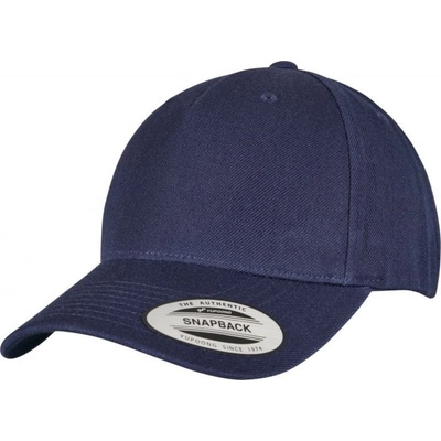 Urban Classics Prémiová 5 panelová snapback Flexfit Yupoong s příměsí vlny modrá námořní