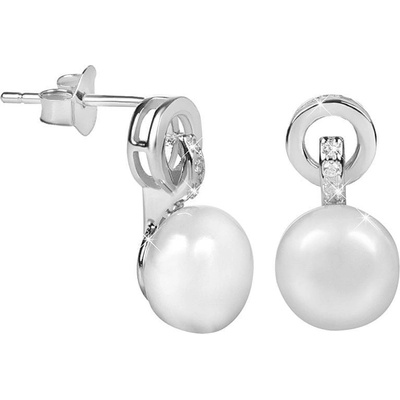 JwL Luxury Pearls náušnice s bielou pravou perlou JL0503