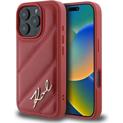 KARL LAGERFELD Карл Лагерфелд Quilted Signature калъф за iPhone 16 Pro - червен (3666339317782)