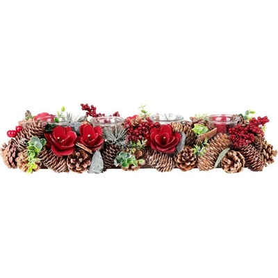 MagicHome Vianoce Ikebana MagicHome Vánoce, přírodní, adventní, krémová, 44x15x9 cm – Zboží Dáma