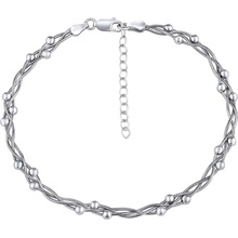 SILVEGO Stříbrný proplétaný řetízek na nohu TTT420A