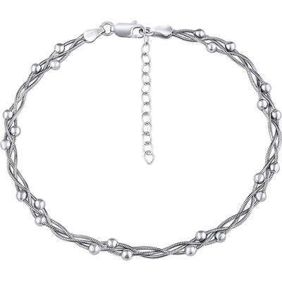 SILVEGO Stříbrný proplétaný řetízek na nohu TTT420A – Zboží Dáma