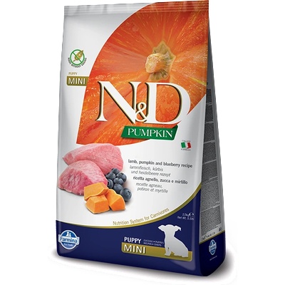 Farmina N&D Pumpkin Grain Free кучешка храна LAMB & BLUEBERRY PUPPY MINI DRY FOOD 2, 5 кг