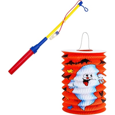 Lampion Halloween 15 cm se svítící hůlkou 40 cm – Sleviste.cz