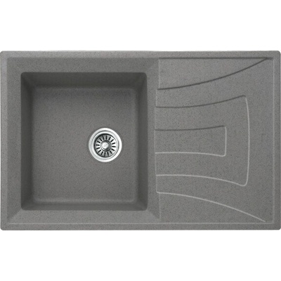 Inter Ceramic Гранитна мивка icgs 8104 gray - за монтаж върху плот (icgs 8104 gray)