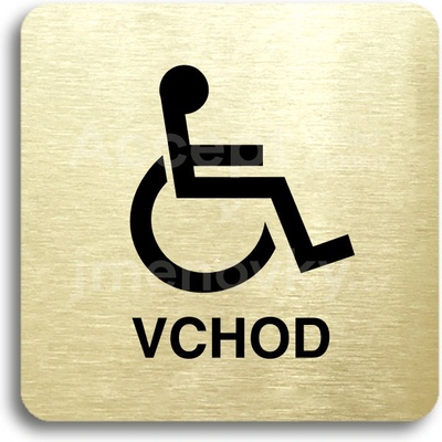 ACCEPT Piktogram vchod pro invalidy - zlatá tabulka - černý tisk bez rámečku