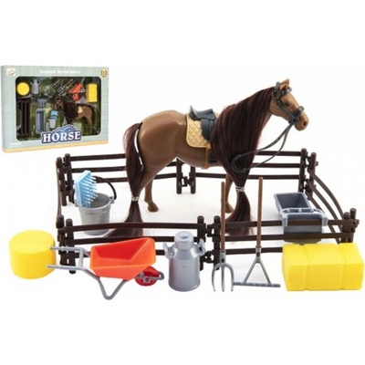 Teddies Kůň česací s doplňky a ohradou