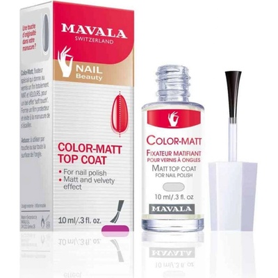 Mavala Top Coat lak na nehty pro matný vzhled Top Coat Color-Matt 10 ml