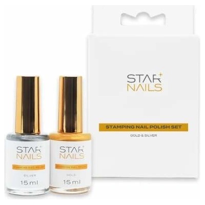 Starnails Sada STARNAILS Stamping Nail Polish Gold & Silver razítkovací laky – Zboží Dáma