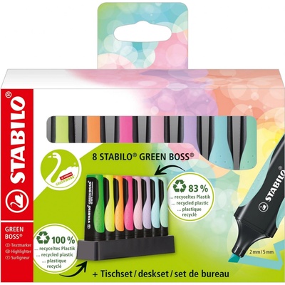 Zvýrazňovač STABILO Green BOSS 8 ks