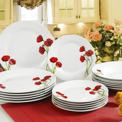 Banquet JÍDELNÍ SERVIS SADA Poppy TALÍŘŮ sada pro 6 osob 18 ks