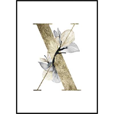 Jen tak z lásky Plakát První písmeno jména - zlatá Rozměr plakátu: 40 x 50 cm, Materiál plakátu: 200 g papír, Pozadí: Bílá, Písmeno: X