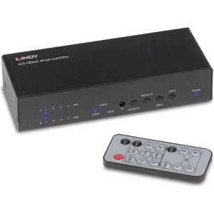 Lindy Матричен HDMI превключвател 4x2 4K60, Lindy 38084 (38084)