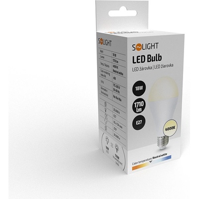 Solight LED žárovka , klasický tvar, 18W, E27, 4000K, 270°, 1710lm