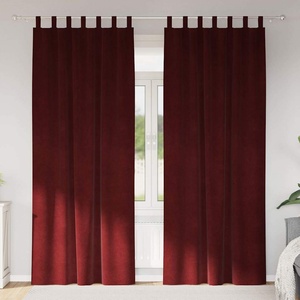 Pure Line Home Кадифени завеси в цвят бордо с текстилни гайки (уши), 2 бр. , 140 x 260 см - zalegloto - 67,08 лв