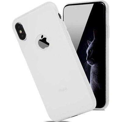 SES Silikónové matné s výrezom Apple iPhone X/XS - biele