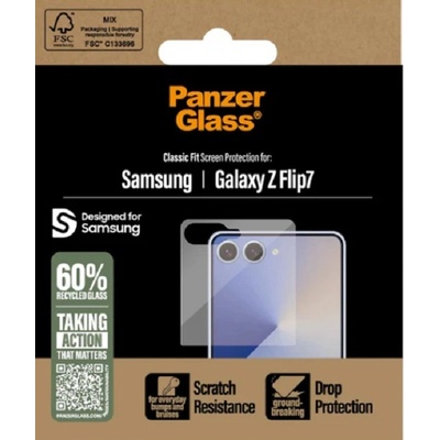 Panzer Стъклен протектор PanzerGlass - Classic, Galaxy Z Flip 7, прозрачен