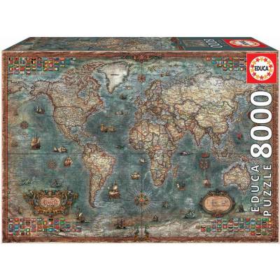 Educa Пъзел Educa - Историческа карта на света, 8000 части (EDU18017)