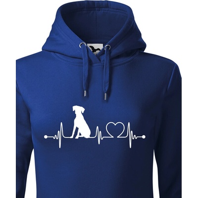 Bezvatriko dámská mikina Rhodéský ridgeback tep modrá 1188 – Zboží Dáma