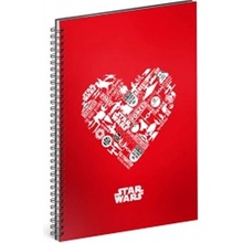 Baagl Spirálový blok Star Wars Red nelinkovaný A5