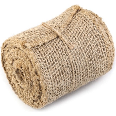 Jutová stuha šíře 9 cm, střední, režná přírodní