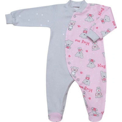 ESITO handmade Kojenecký overal Teddy bears šedá ESITO růžová – Zboží Mobilmania