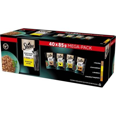 SHEBA Selection Select Slices Poultry Flavours Box 40 x 85 g