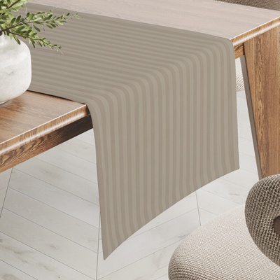 Biante Damaškový behúň Atlas Grádl DM-022 Latte pásiky 1 cm 20x120 cm
